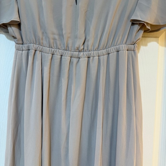 Show Me Your MuMu Emily Empire Flutter Sleeve Maxi Dress tan color - Picture 5 of 7